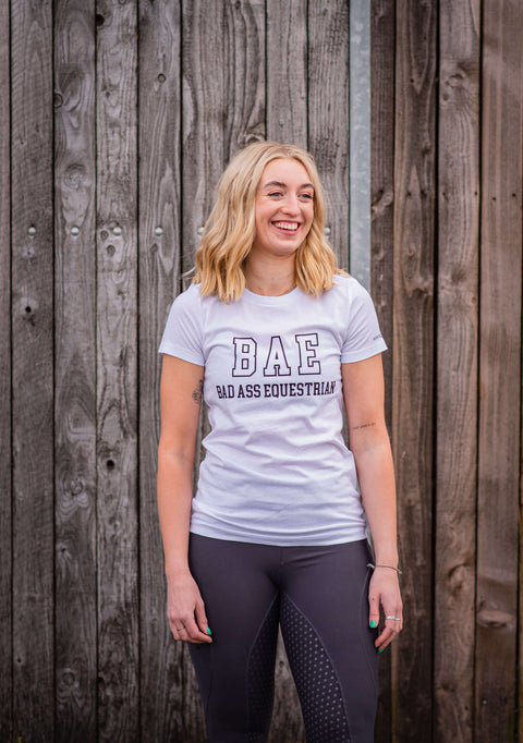 BAE BAD ASS EQUESTRIAN WHITE T-SHIRT WOMENS